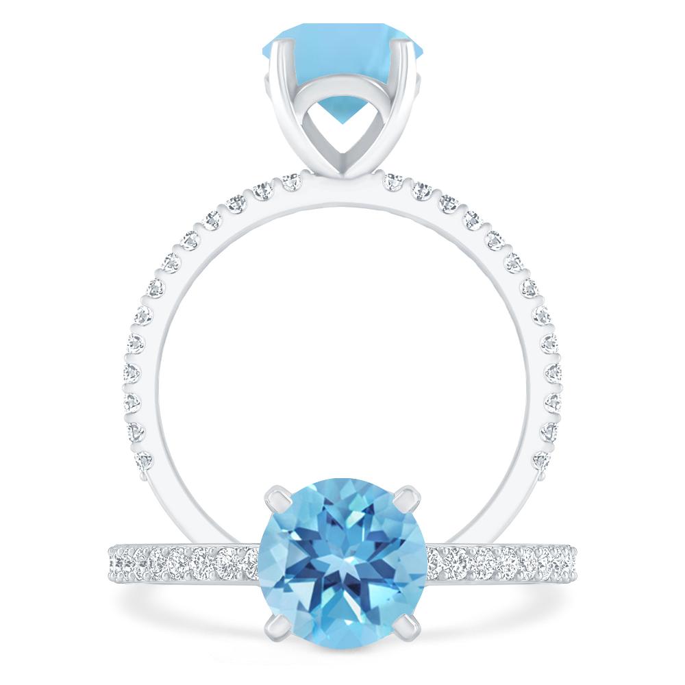 White Gold - Blue Topaz