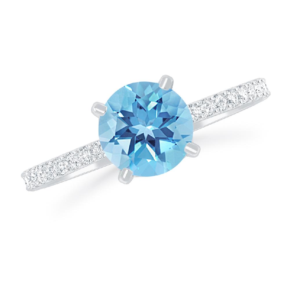 White Gold - Blue Topaz