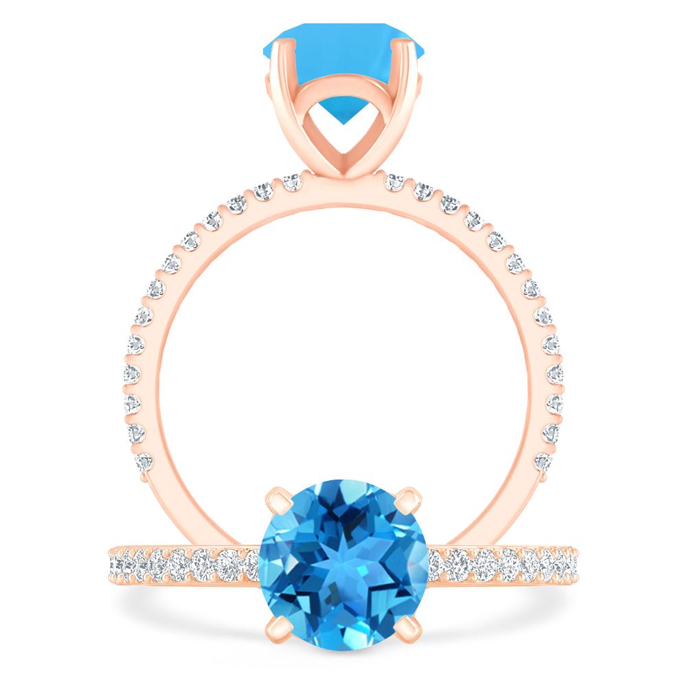 Rose Gold - Blue Topaz