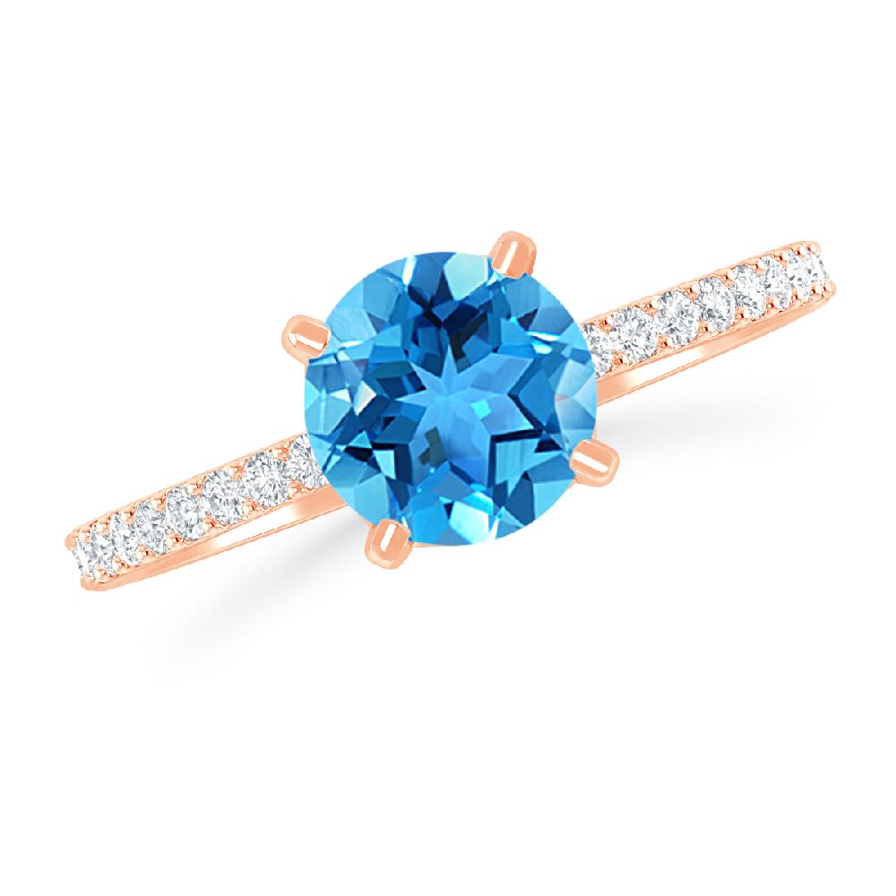 Rose Gold - Blue Topaz