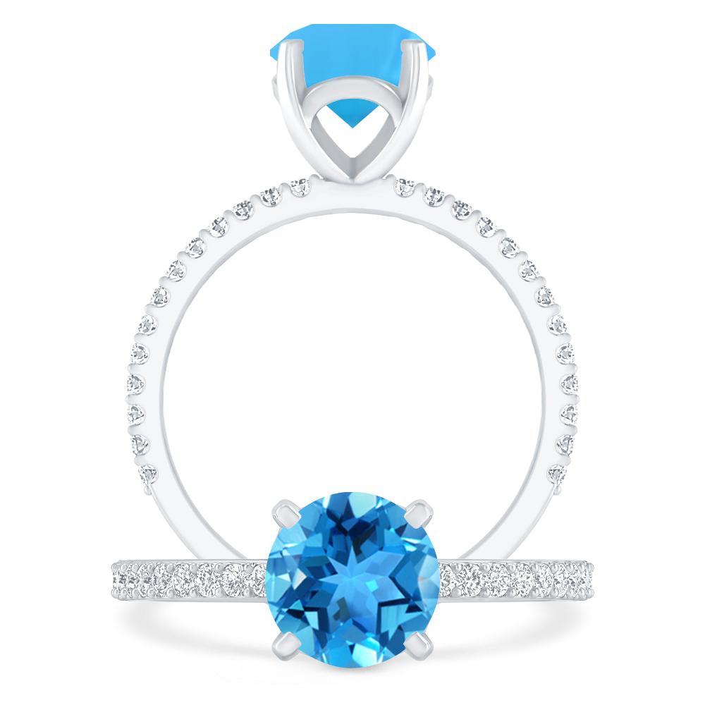 White Gold - Blue Topaz