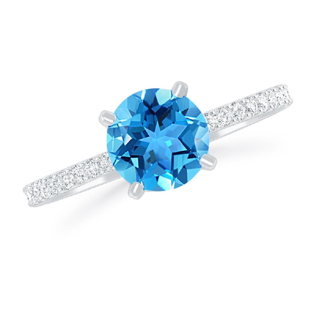 White Gold - Blue Topaz