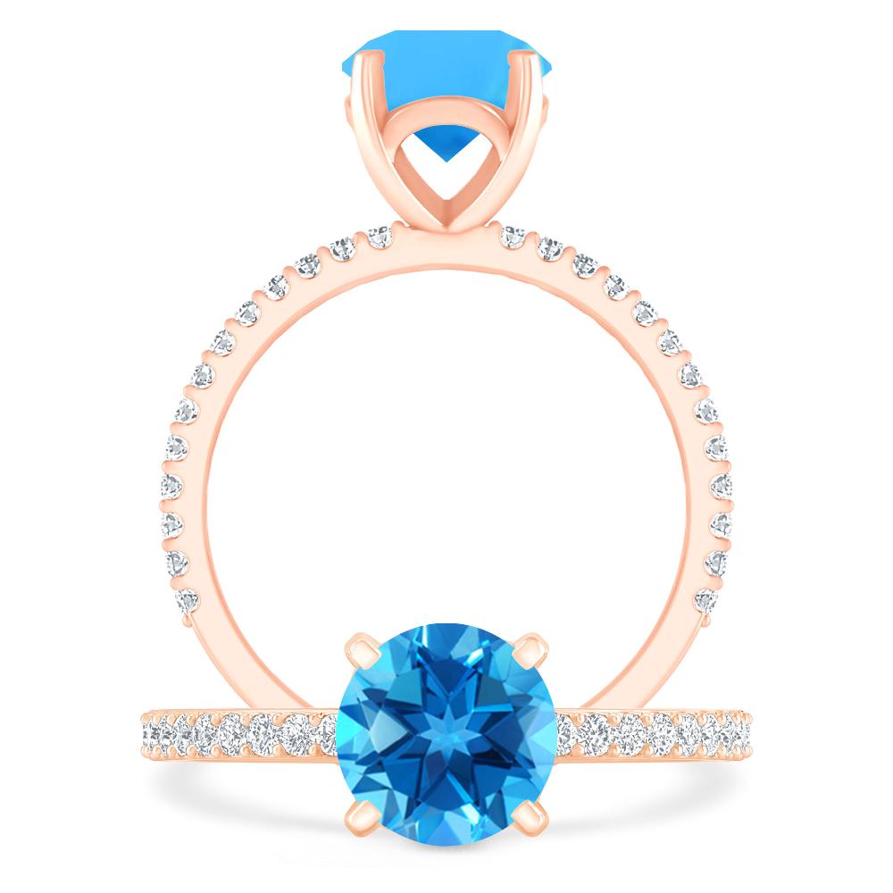 Rose Gold - Blue Topaz