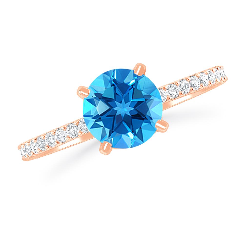 Rose Gold - Blue Topaz