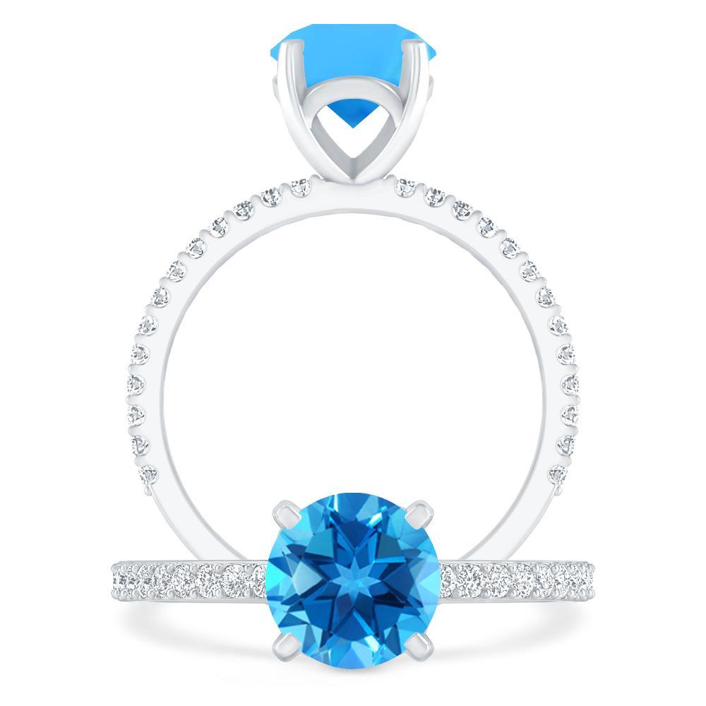 White Gold - Blue Topaz