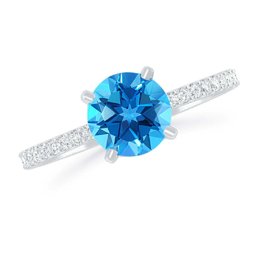 White Gold - Blue Topaz