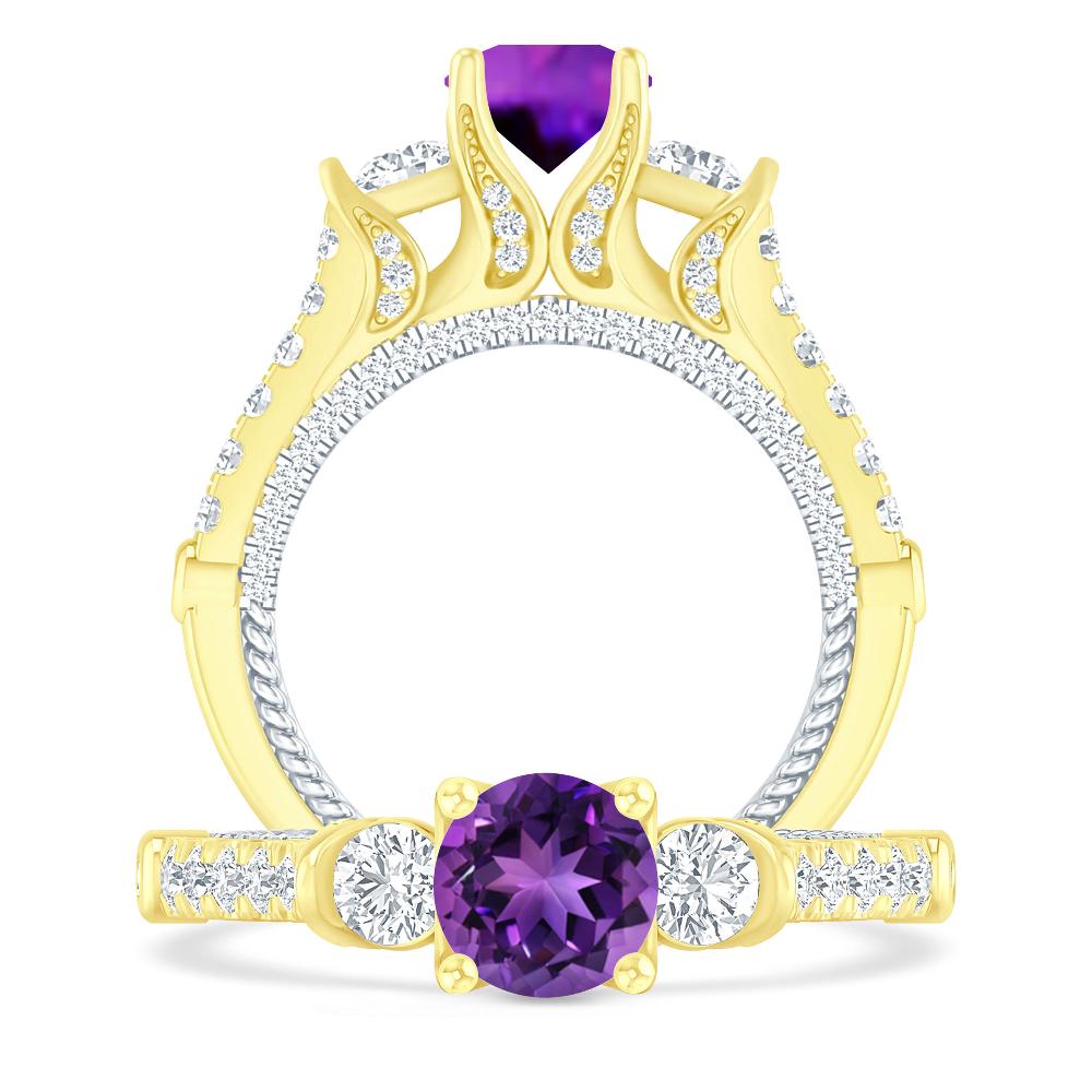 Yellow Gold - Amethyst