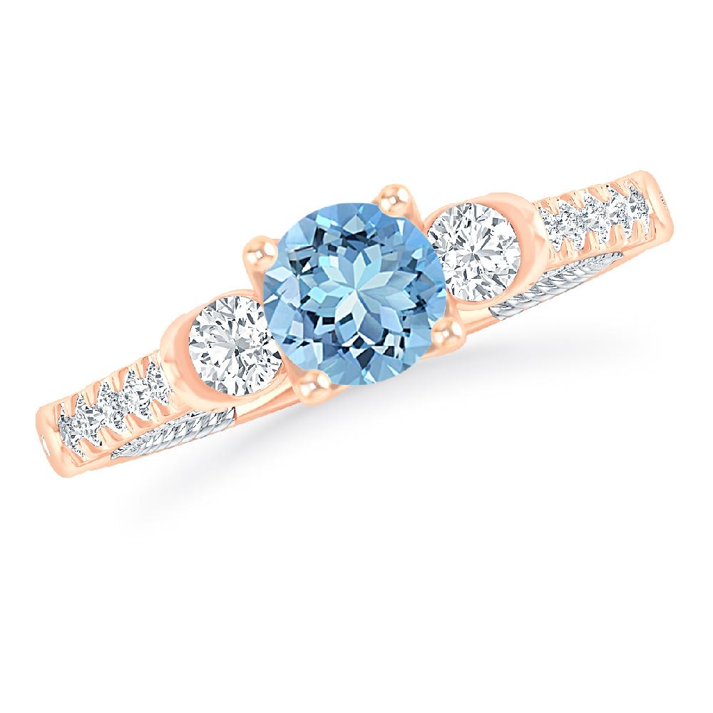 Rose Gold - Aquamarine