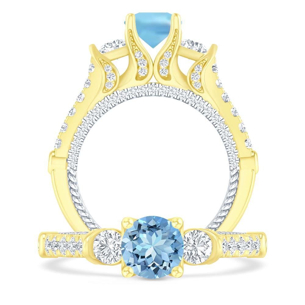 Yellow Gold - Aquamarine