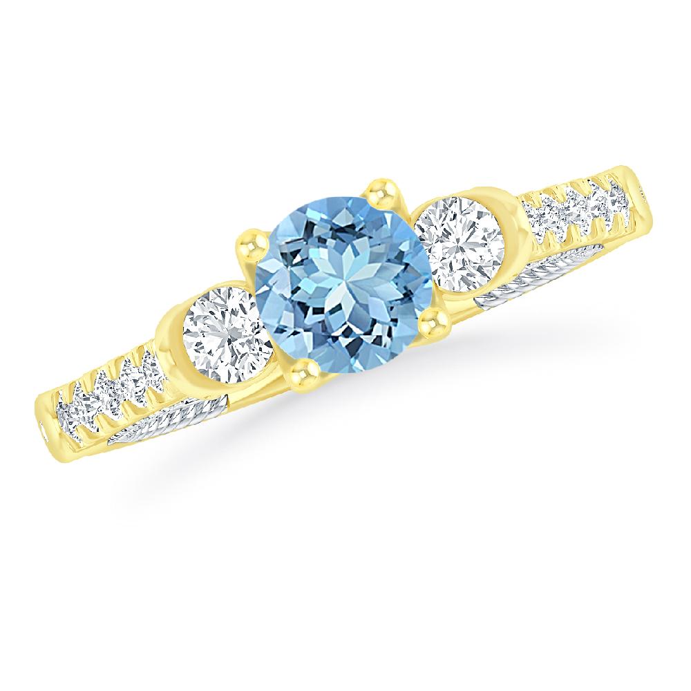 Yellow Gold - Aquamarine