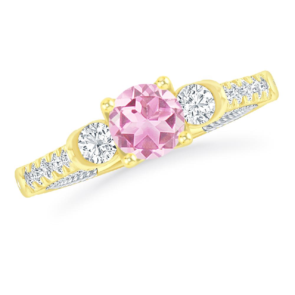 Yellow Gold - Pink Tourmaline