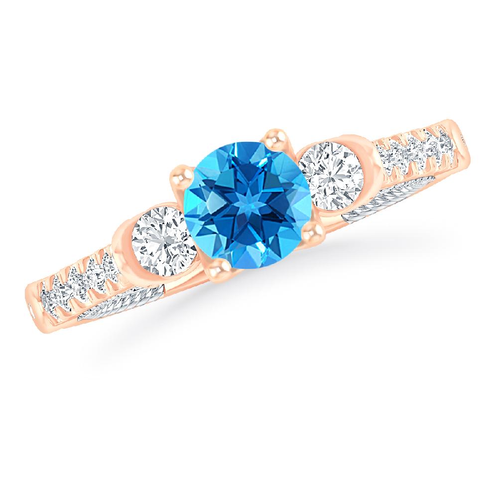 Rose Gold - Blue Topaz