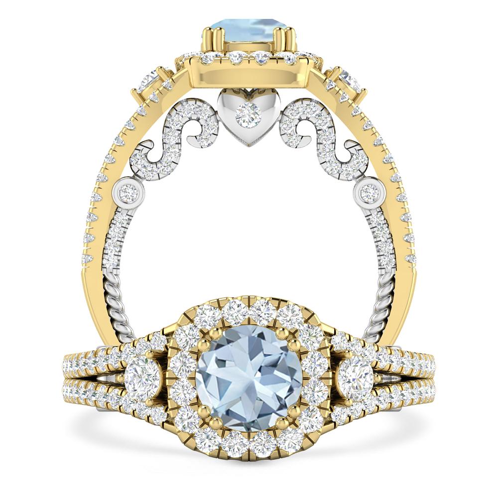 Yellow Gold - Aquamarine