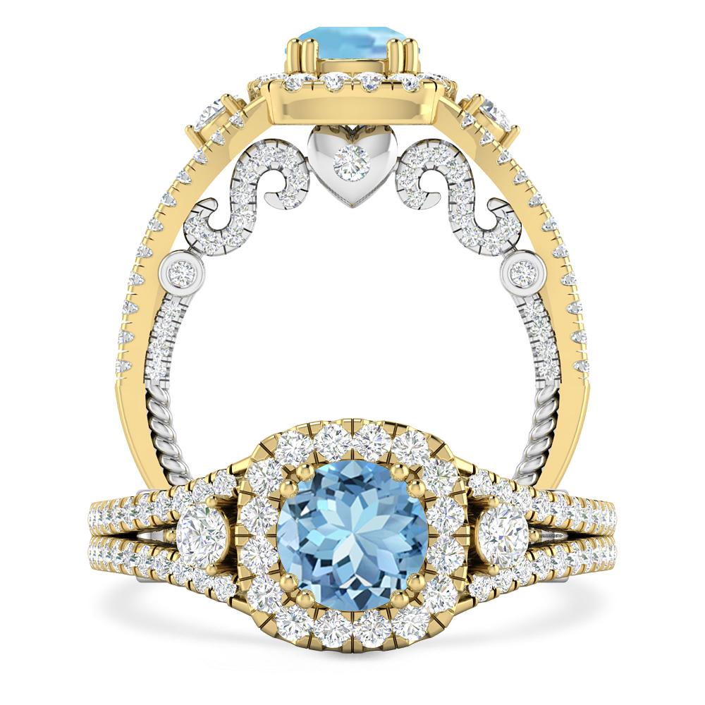 Yellow Gold - Aquamarine