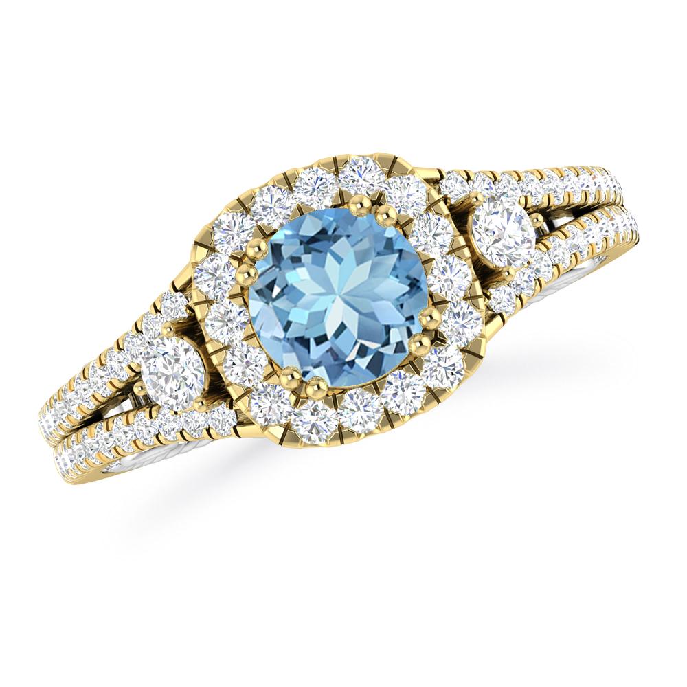 Yellow Gold - Aquamarine