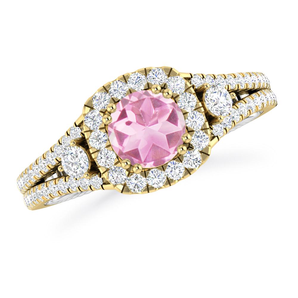 Yellow Gold - Pink Tourmaline