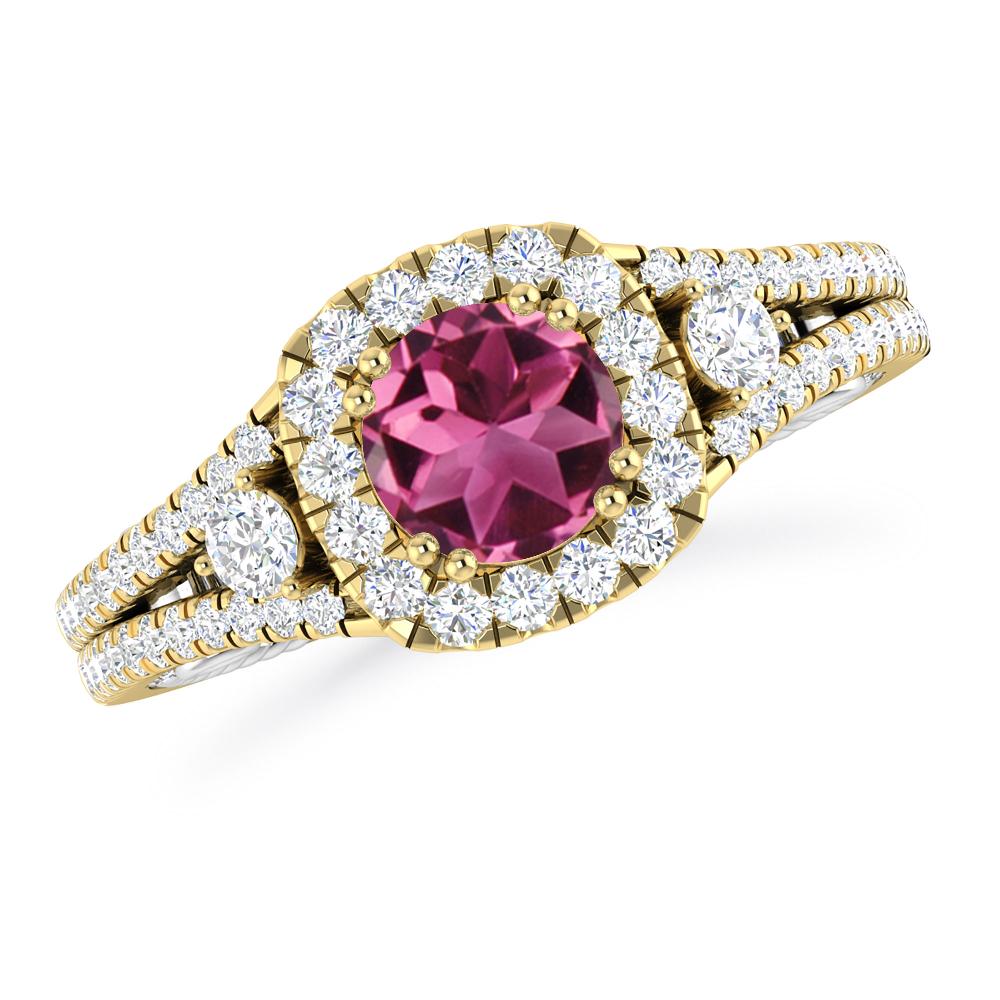 Yellow Gold - Pink Tourmaline