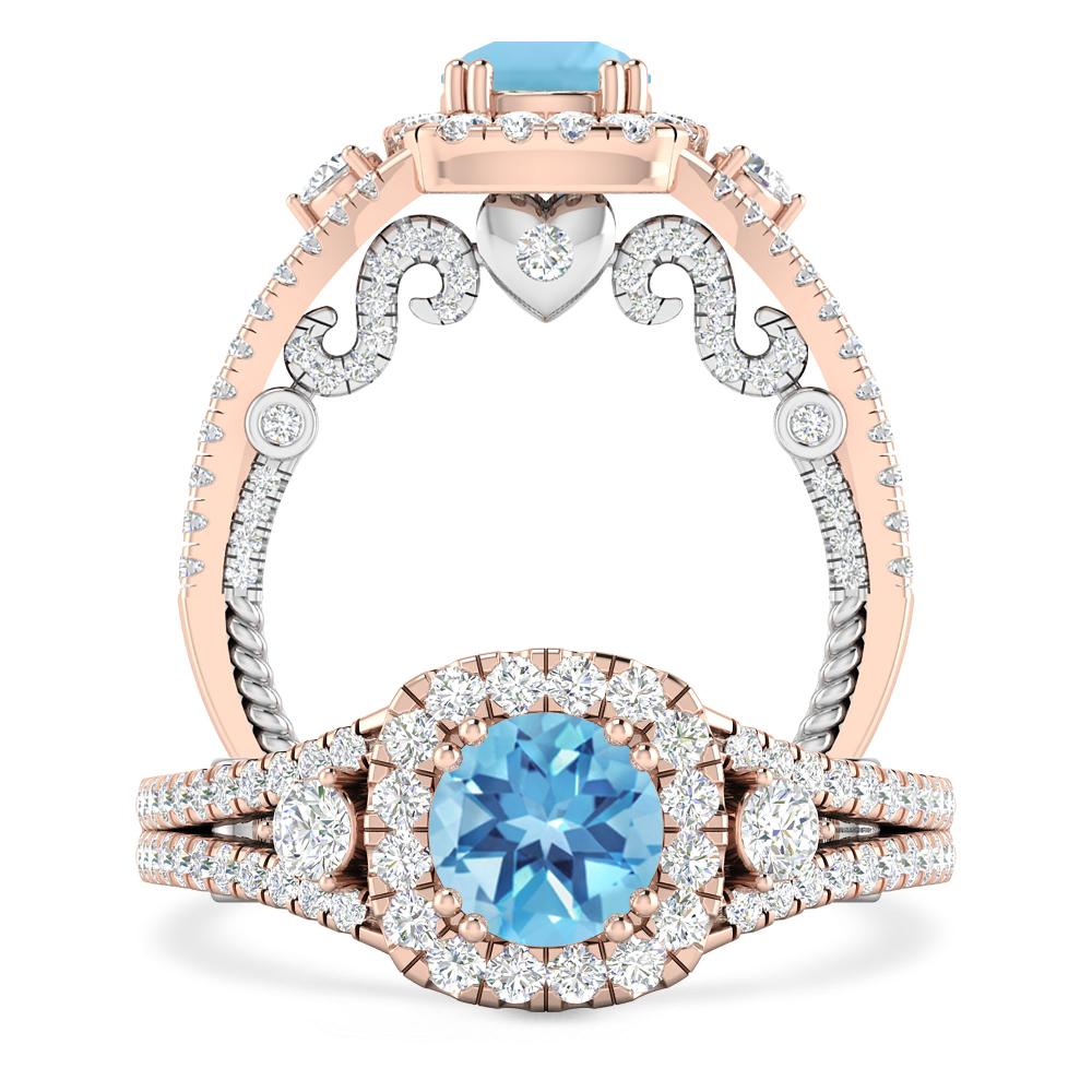 Rose Gold - Blue Topaz