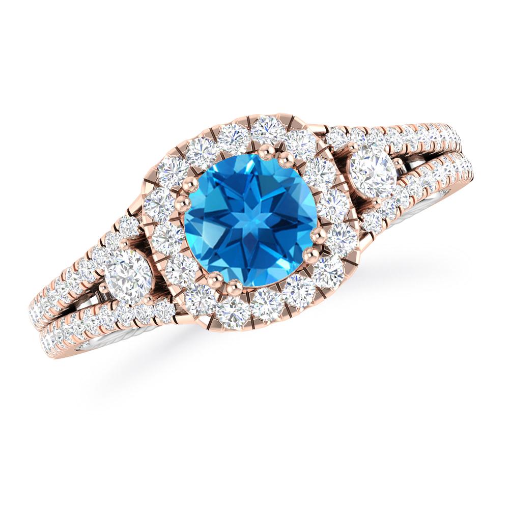 Rose Gold - Blue Topaz