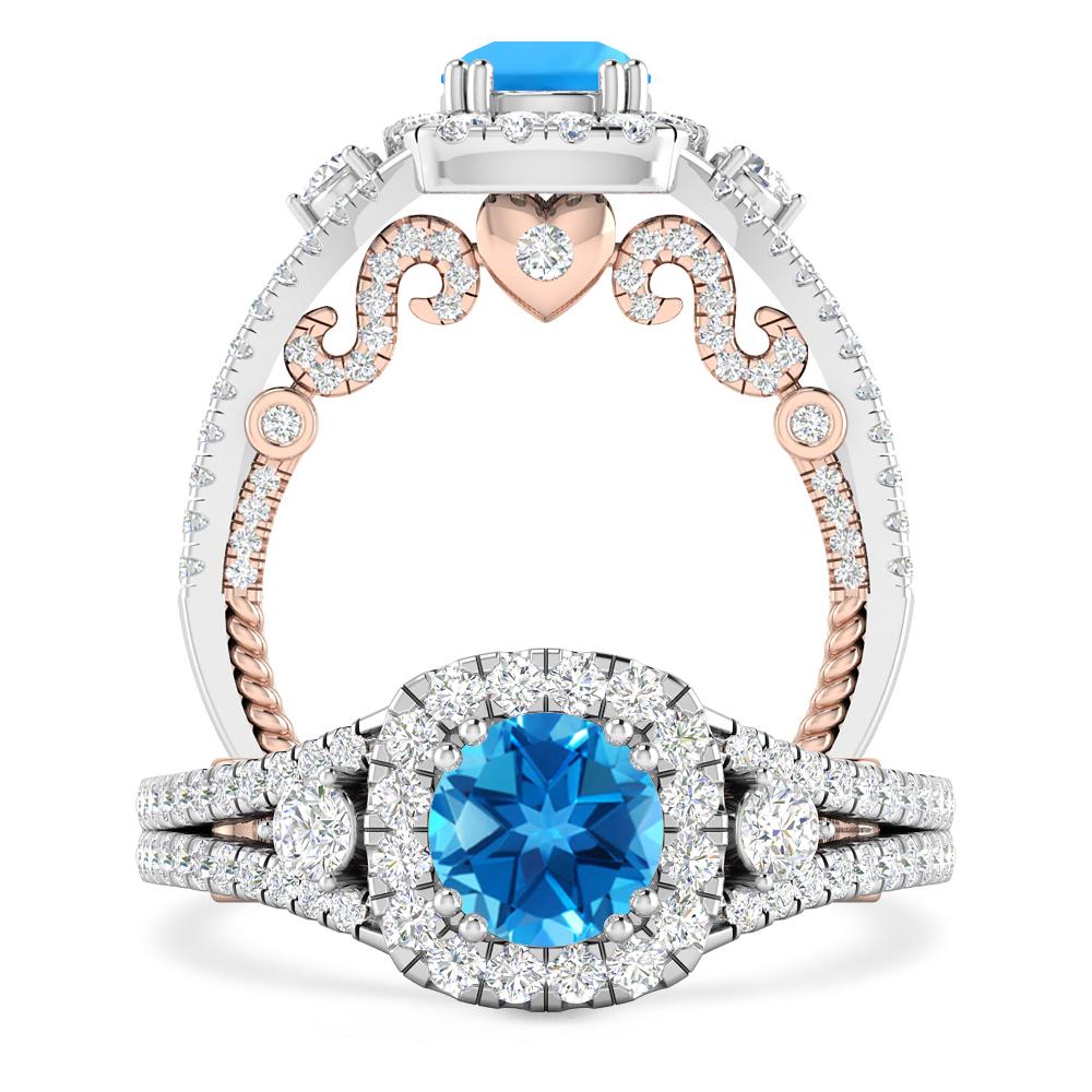 White Gold - Blue Topaz