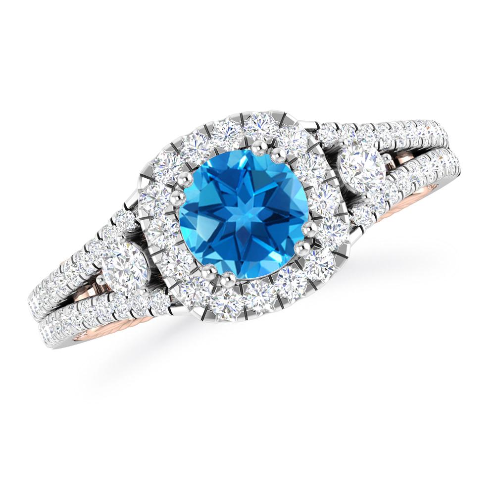 White Gold - Blue Topaz