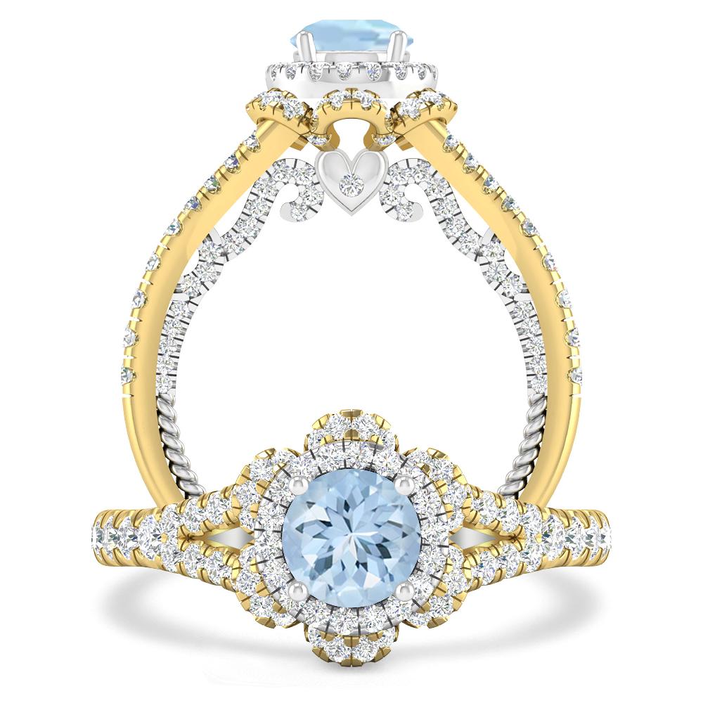 Yellow Gold - Aquamarine