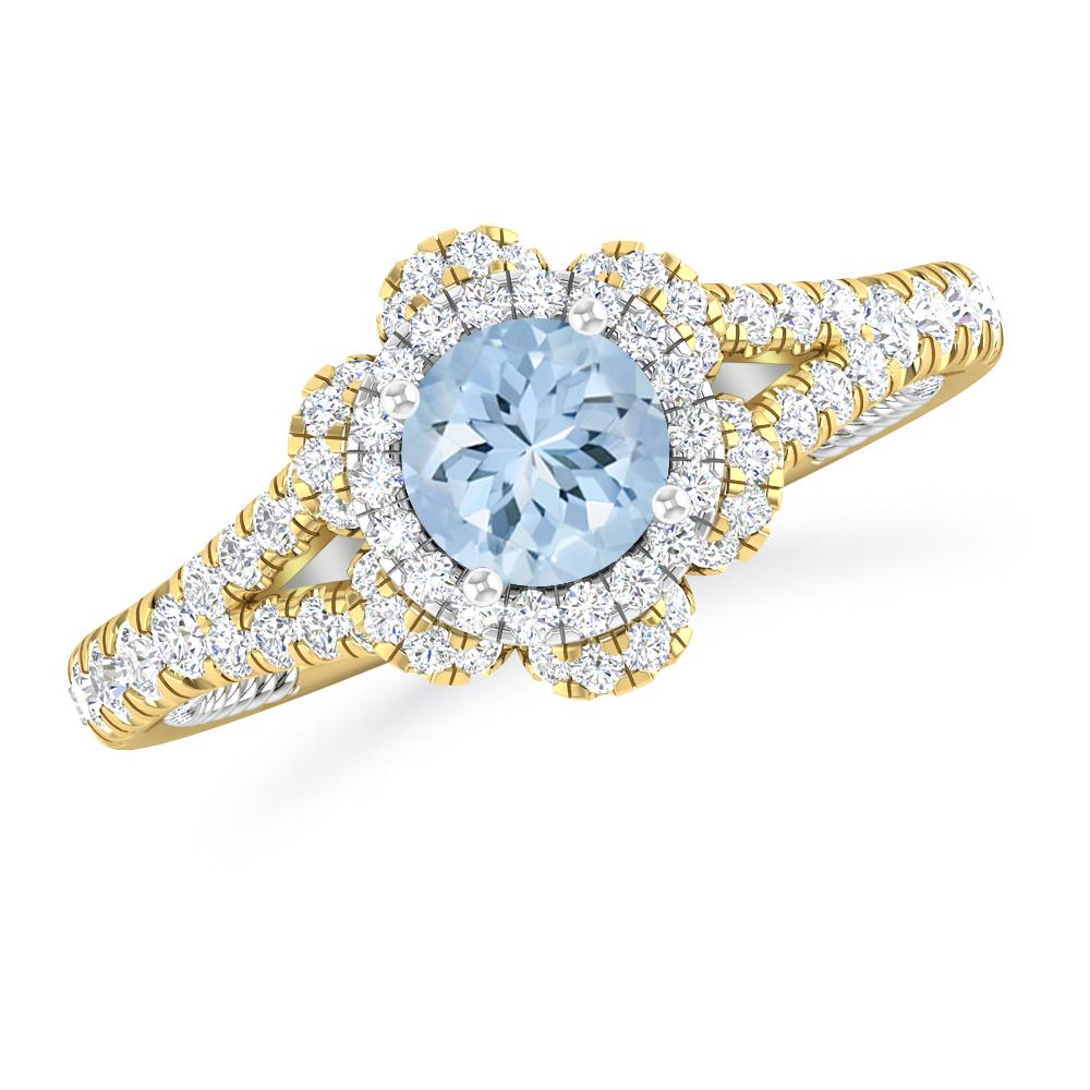 Yellow Gold - Aquamarine