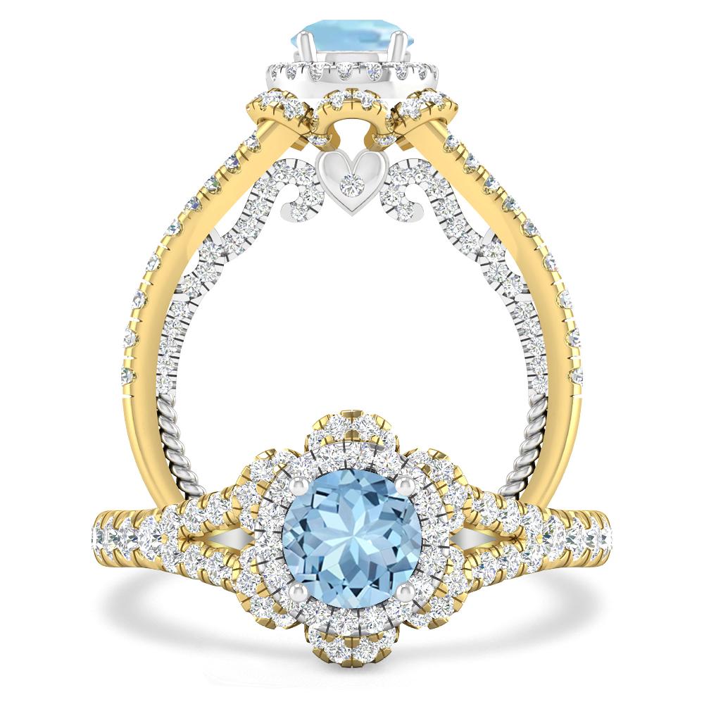 Yellow Gold - Aquamarine