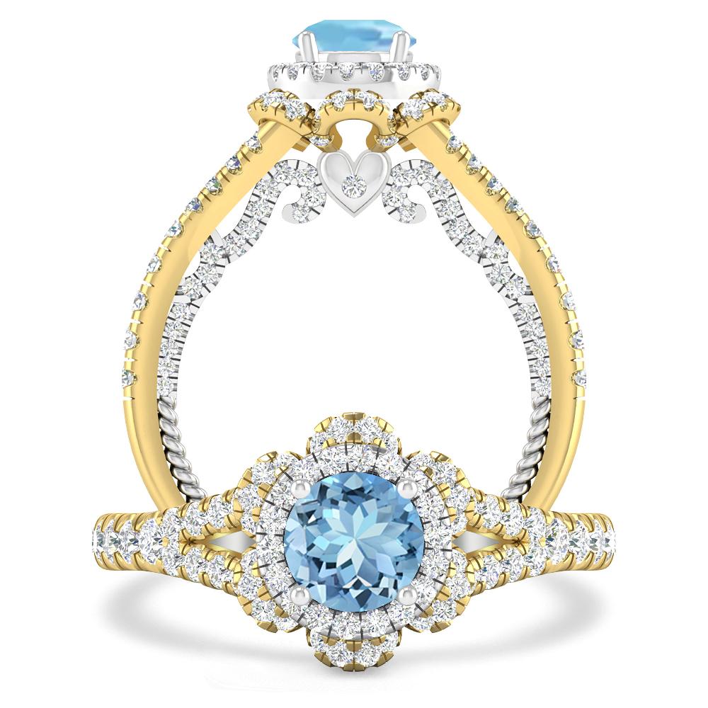 Yellow Gold - Aquamarine