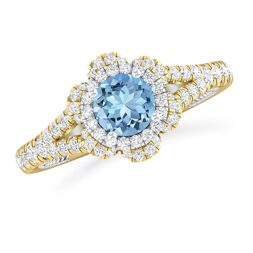 Yellow Gold - Aquamarine