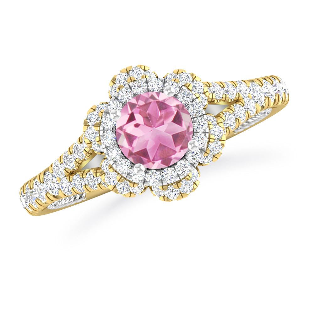 Yellow Gold - Pink Tourmaline