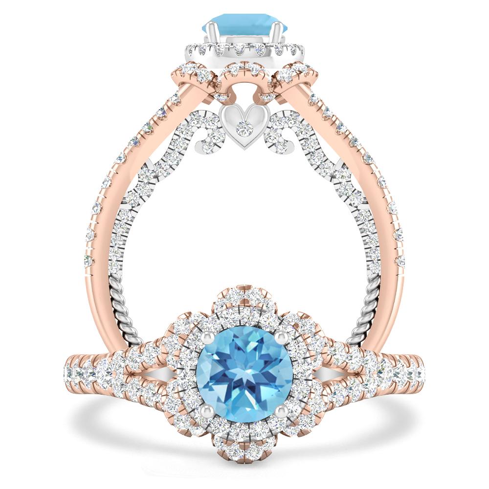 Rose Gold - Blue Topaz