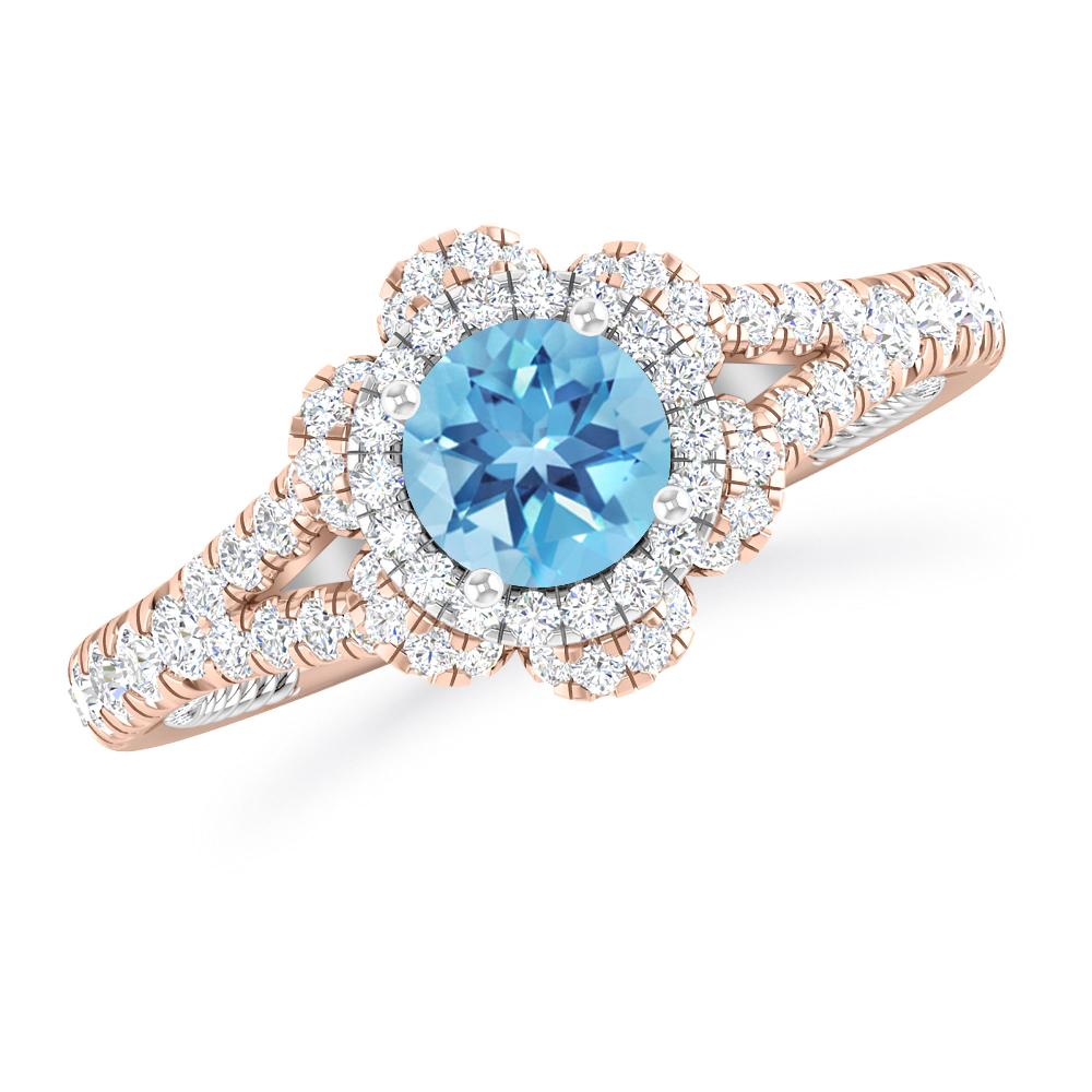 Rose Gold - Blue Topaz