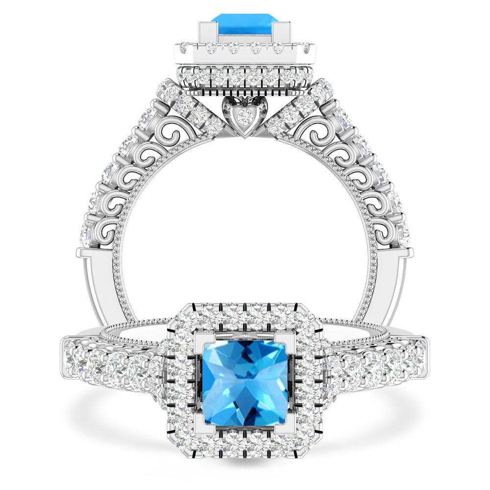 White Gold - Blue Topaz