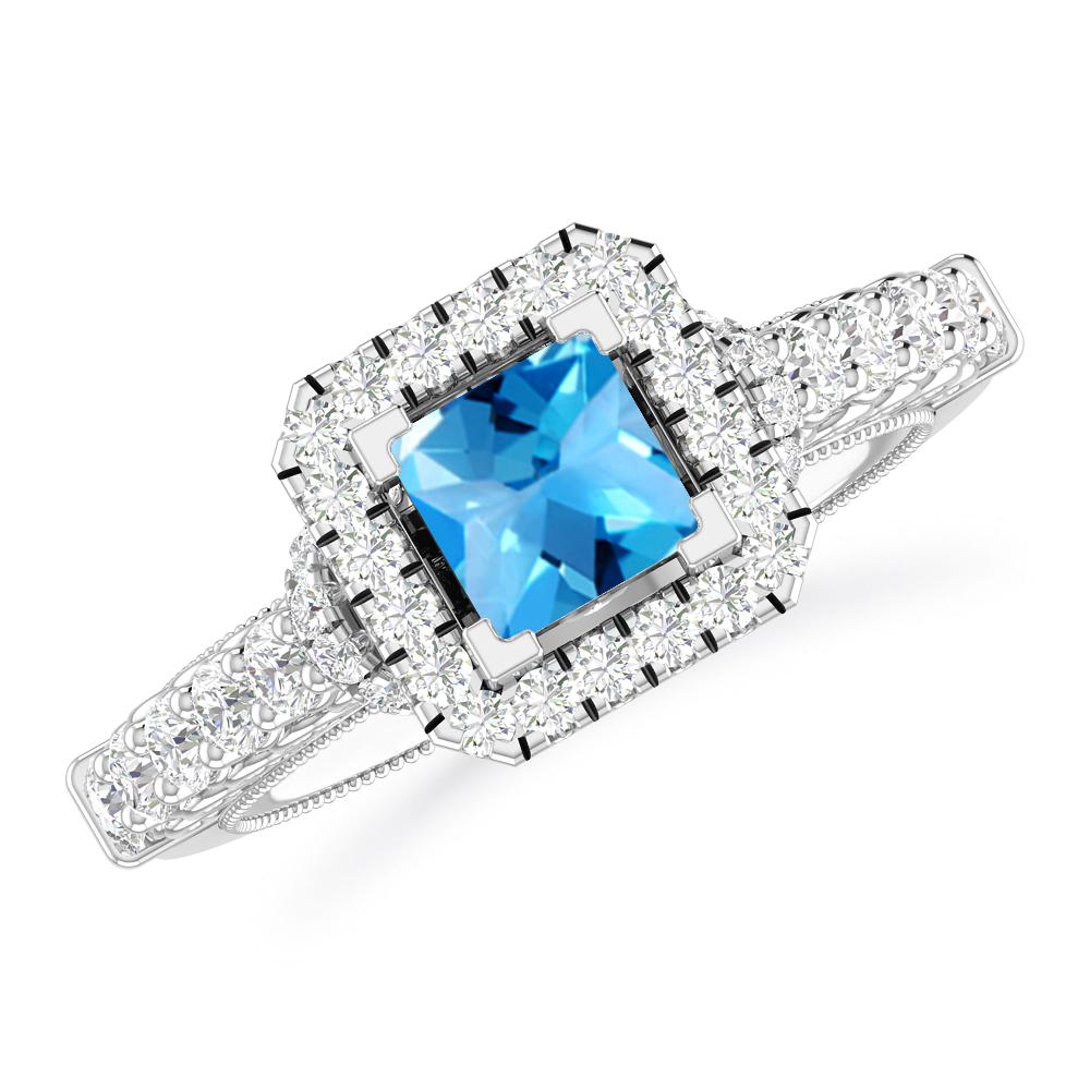 White Gold - Blue Topaz