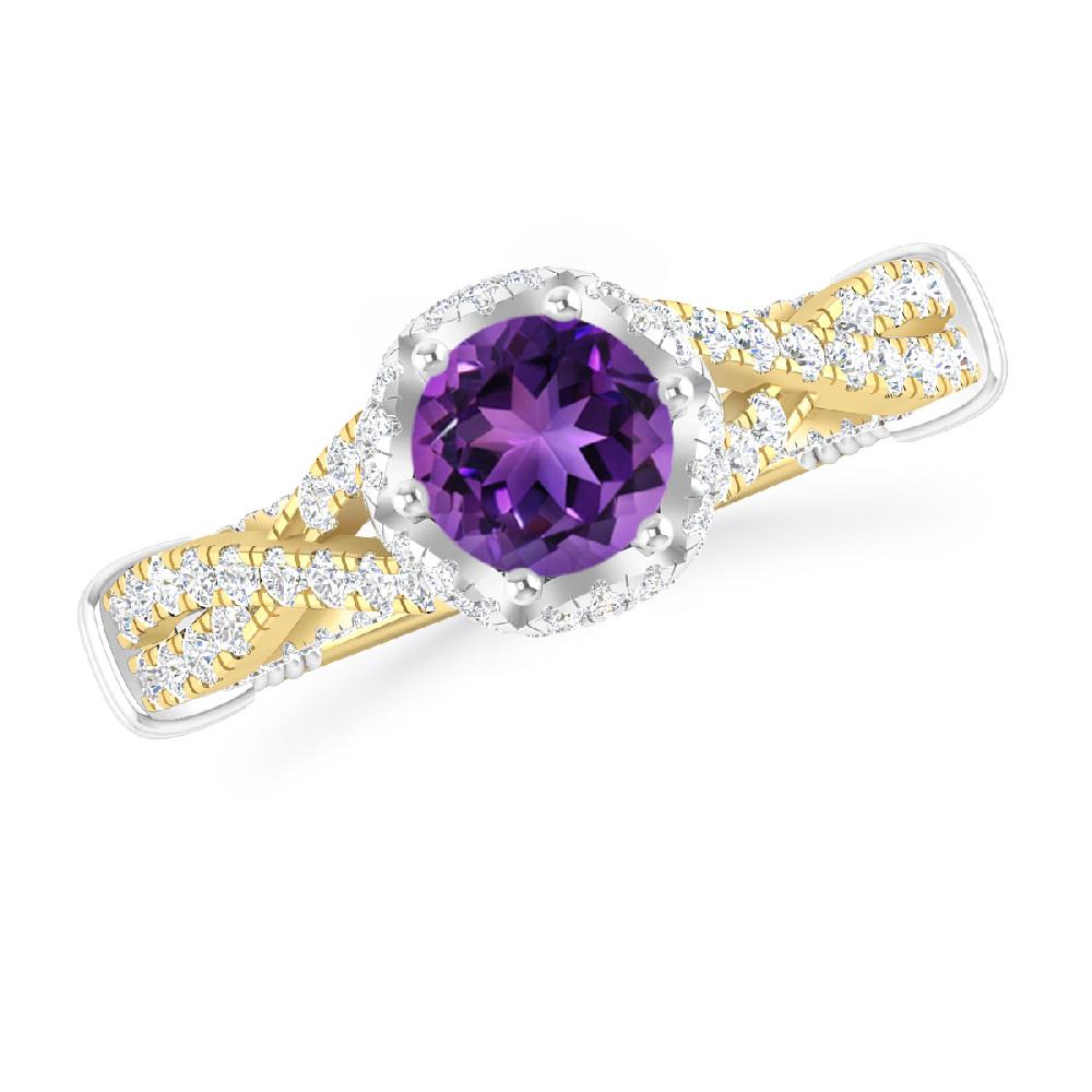 Yellow Gold - Amethyst