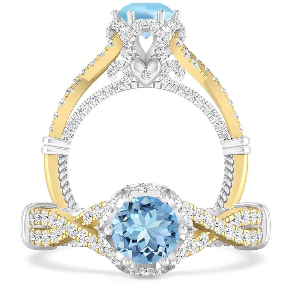 Yellow Gold - Aquamarine