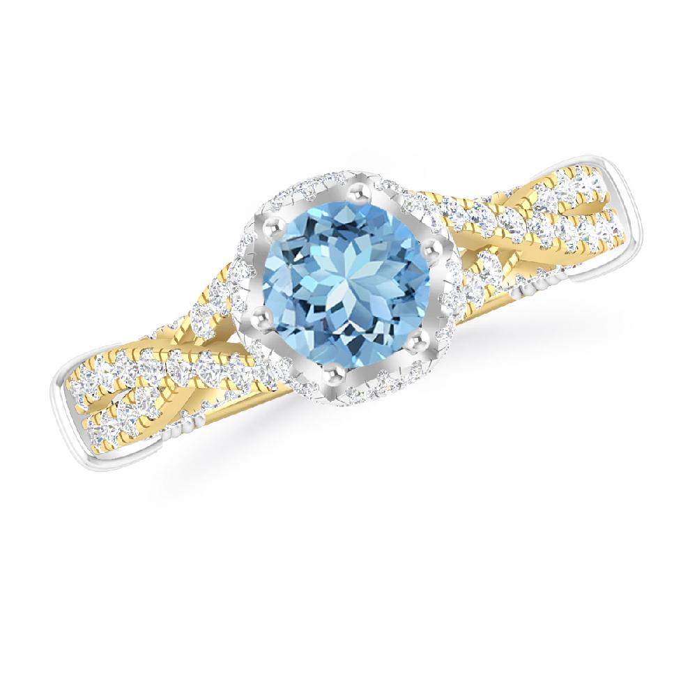 Yellow Gold - Aquamarine