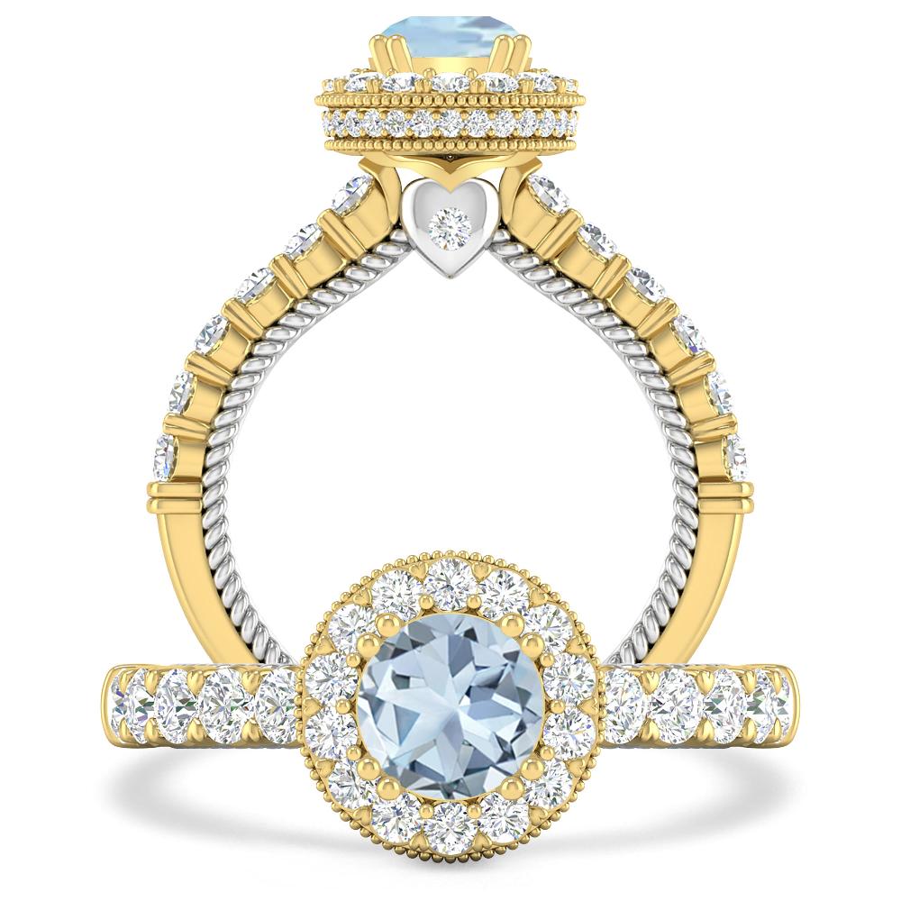 Yellow Gold - Aquamarine