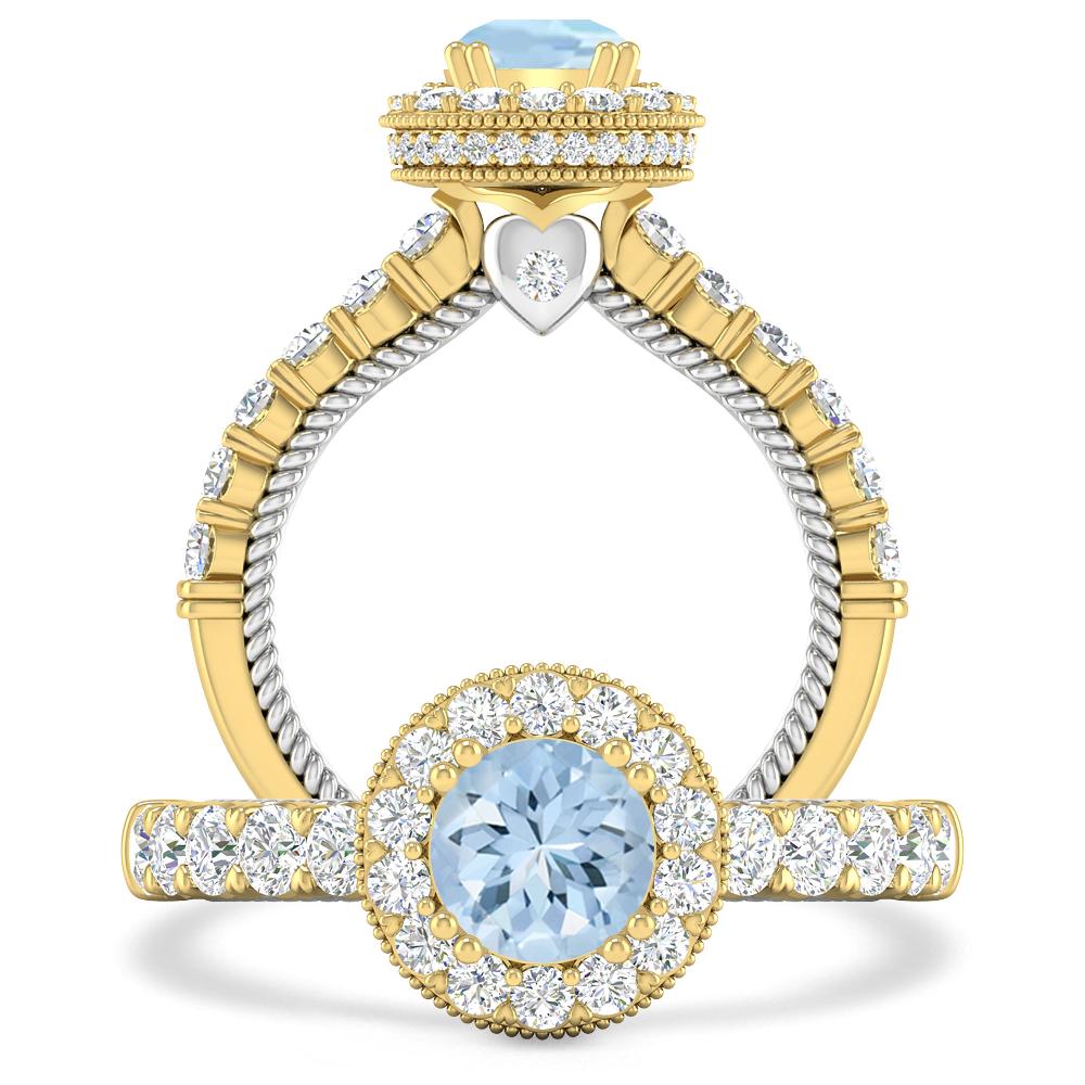 Yellow Gold - Aquamarine