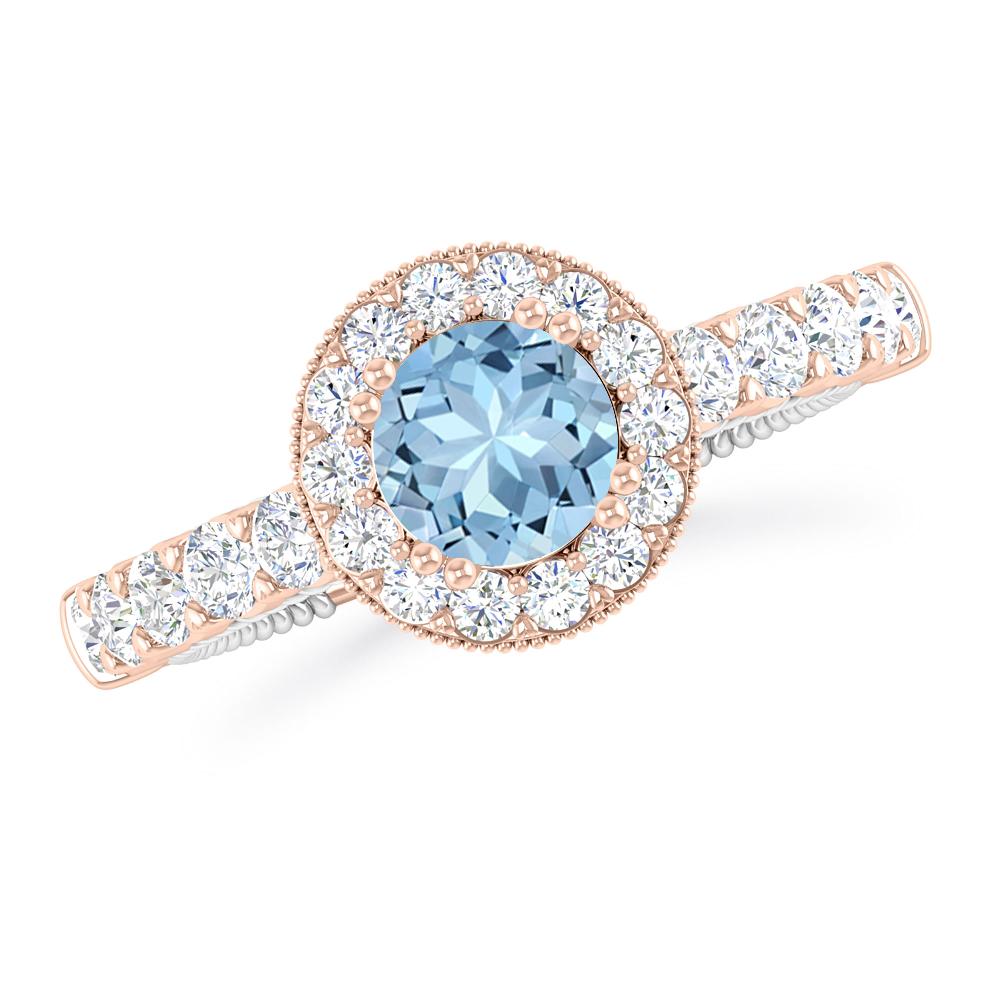 Rose Gold - Aquamarine