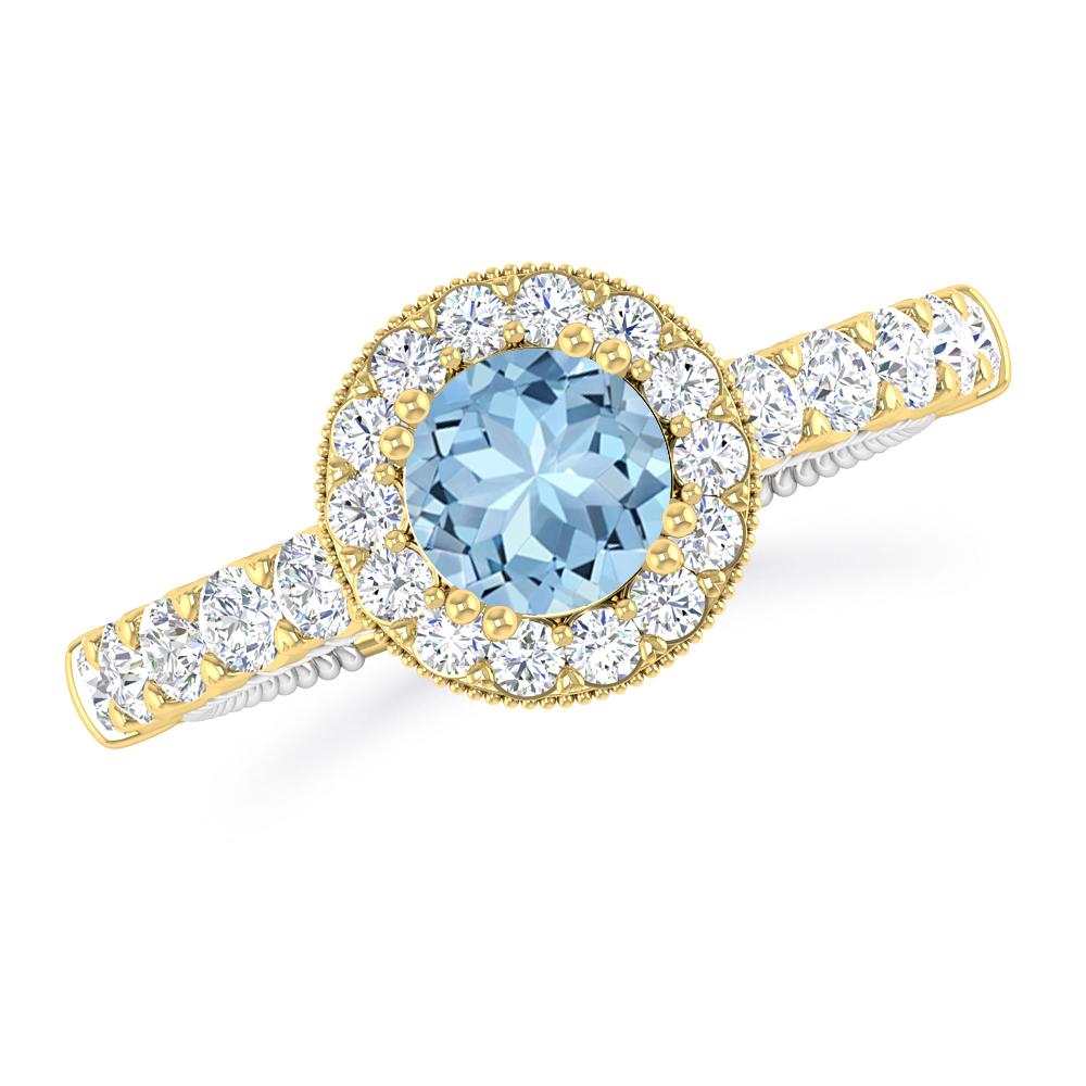 Yellow Gold - Aquamarine