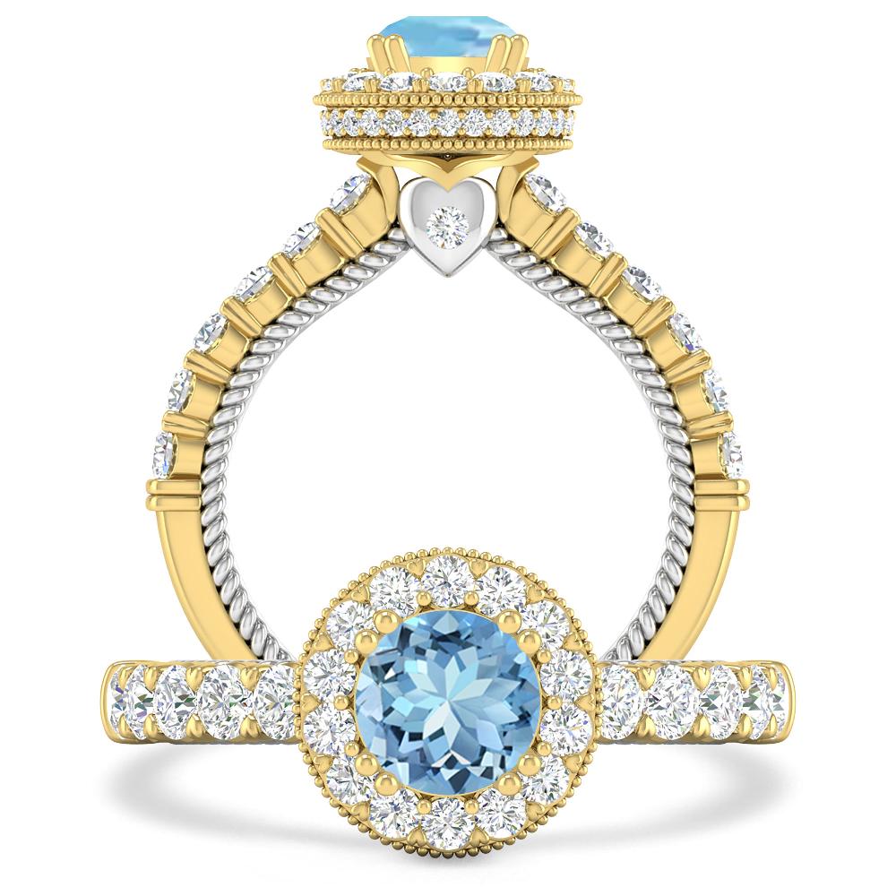 Yellow Gold - Aquamarine