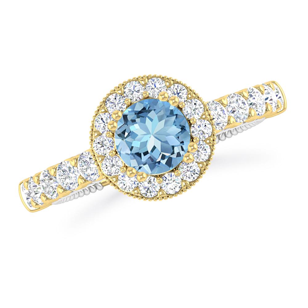 Yellow Gold - Aquamarine