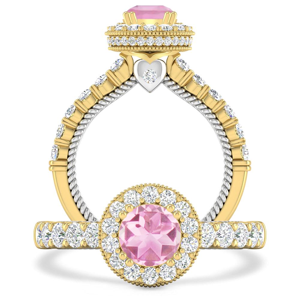 Yellow Gold - Pink Tourmaline