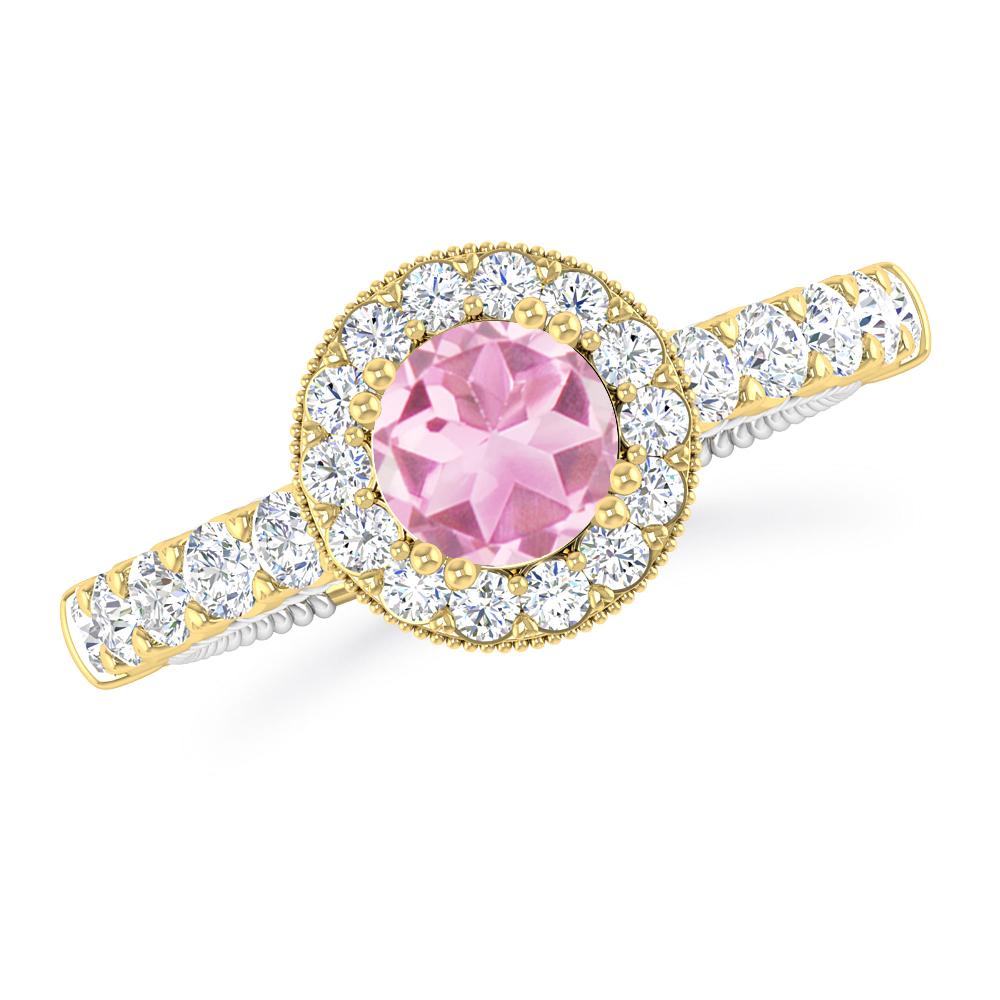 Yellow Gold - Pink Tourmaline