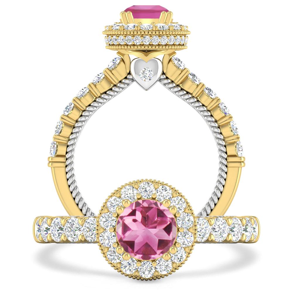 Yellow Gold - Pink Tourmaline