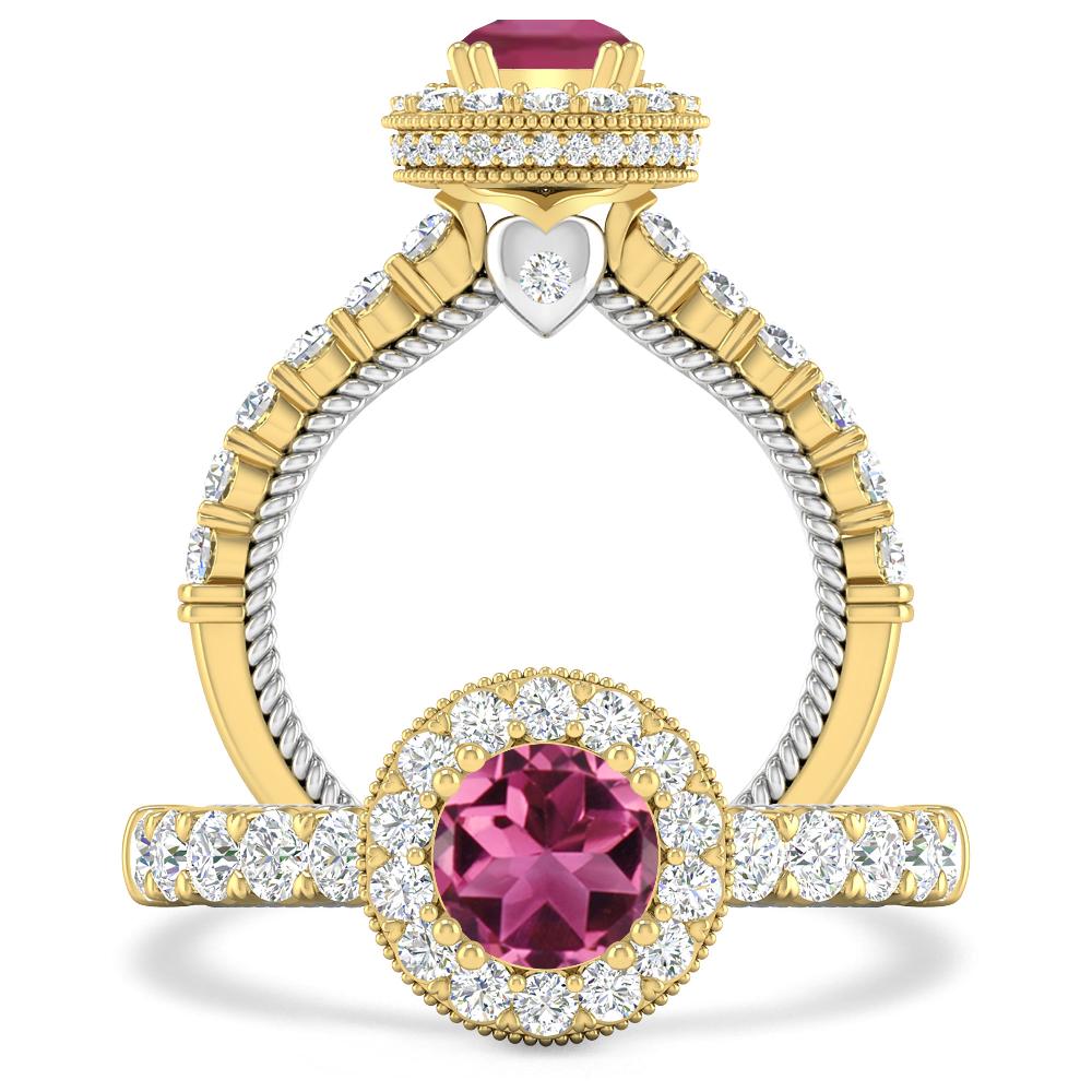 Yellow Gold - Pink Tourmaline