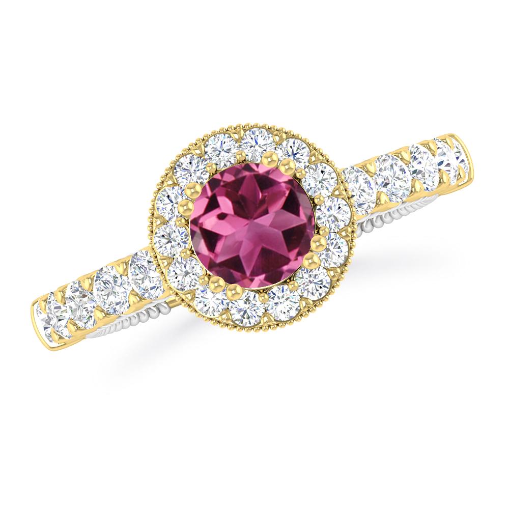 Yellow Gold - Pink Tourmaline