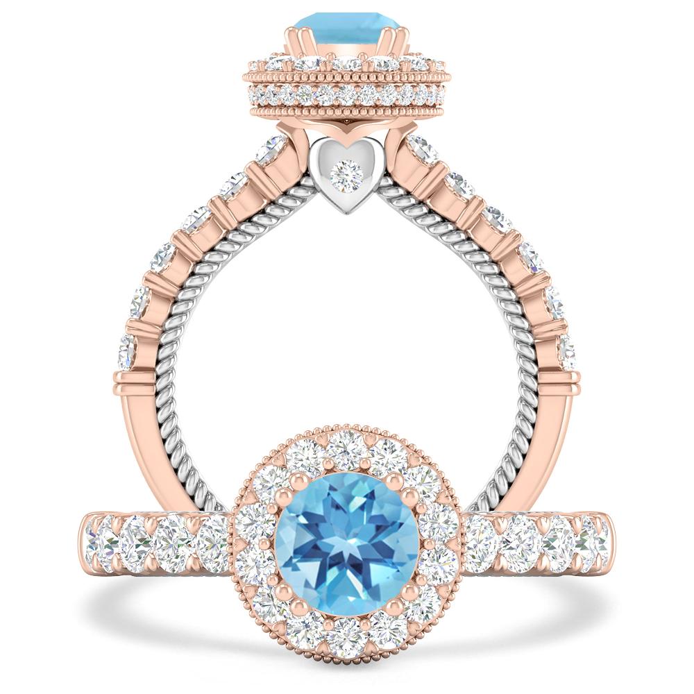 Rose Gold - Blue Topaz